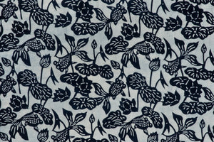 Fish Bowl Fabric - Natural Indigo