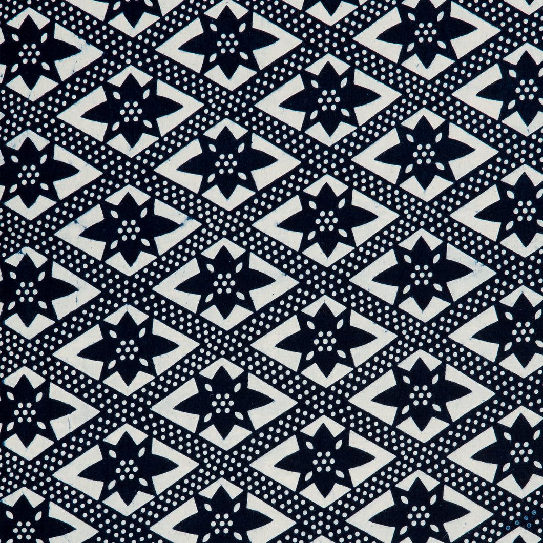 On the Fence Fabric - Natural Indigo