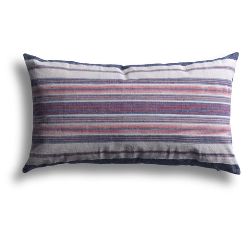 Vintage Homespun Shanghai Pillow, 12 x 20 in