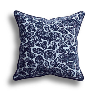 Indigo Foo Dog Pillow, 18 x 18 in