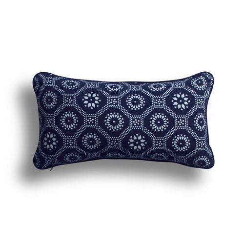 Indigo Honeycomb Pillow, 10 x 18 in