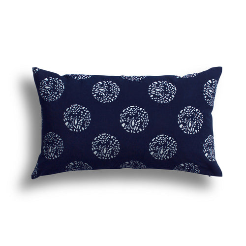 Indigo Dot Dot Dot Pillow, 12 x 20 in