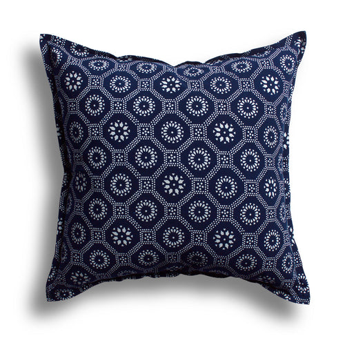 Indigo Honeycomb Pillow, 22 x 22 in