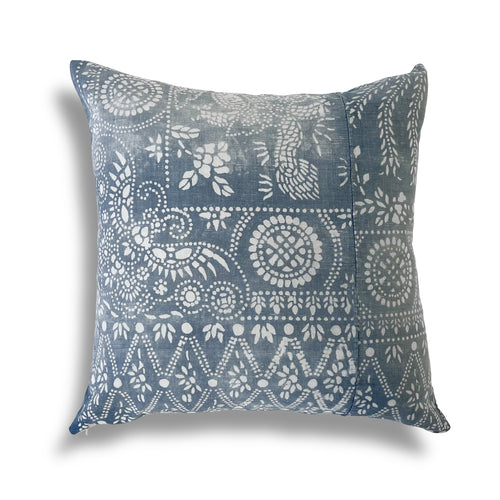 Vintage Nankeen Indigo Pillow 536, 22x22 in