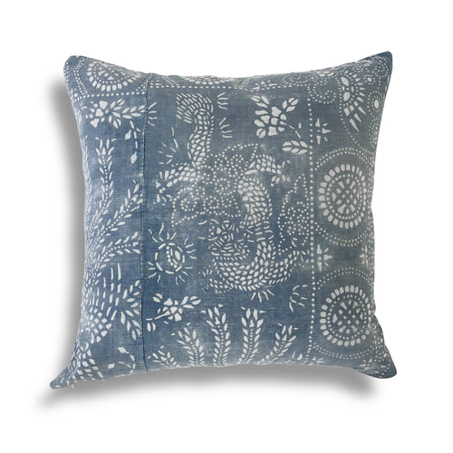 Vintage Nankeen Indigo Pillow 537, 22x22 in