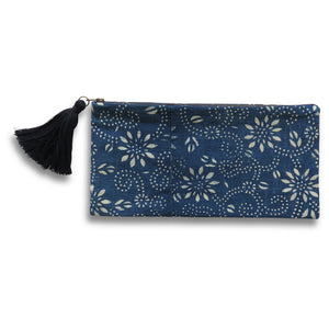 Vintage Indigo Floral Pouch