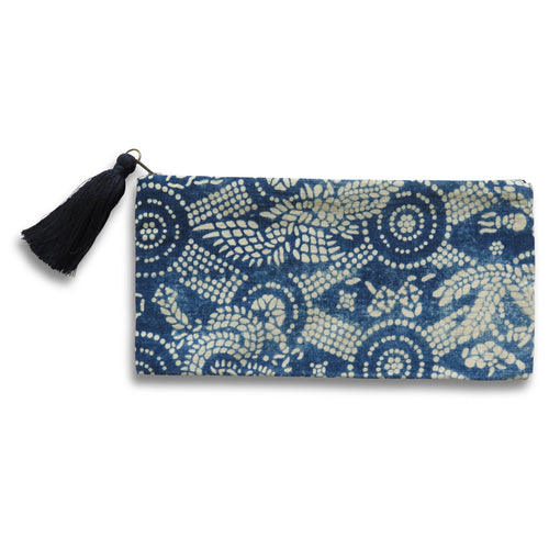 Vintage Indigo Diamond Pouch