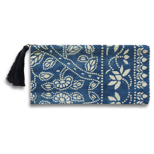 Vintage Indigo Vine Pouch