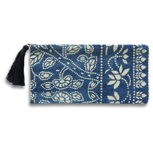 Vintage Indigo Vine Pouch